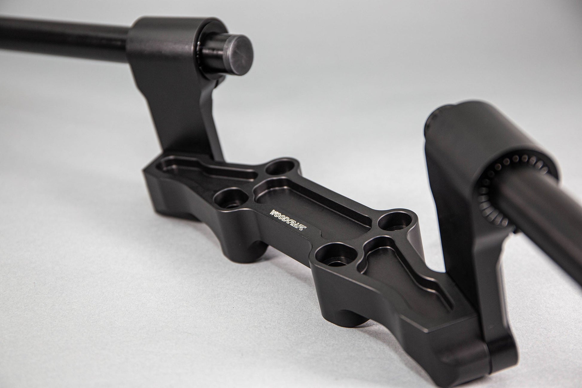 Adjustable Riser Clipon Adapter Plate w/ Std. Black Bars Kawasaki NINJA 650 2006-2016, ER6N 2009-2011 - Woodcraft Technologies