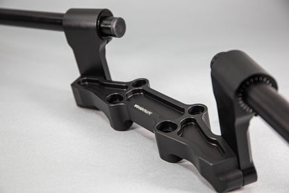 Adjustable Riser Clipon Adapter Plate w/ Std. Black Bars Kawasaki NINJA 650 2006-2016, ER6N 2009-2011 - Woodcraft Technologies