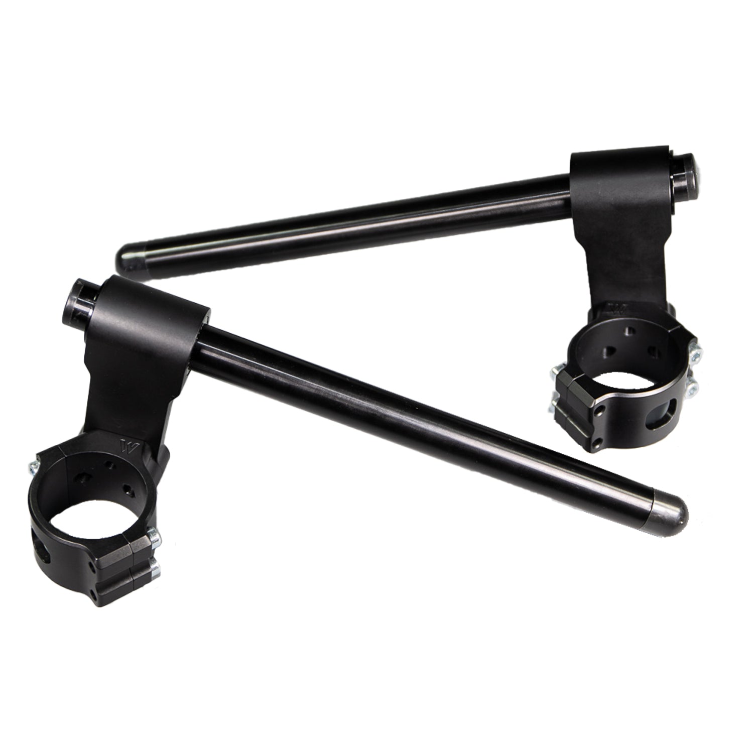 BMW R Nine T 55mm Adjustable Angle 75mm Rise Clip-on Riser Assembly with Standard Black Bars - Woodcraft Technologies