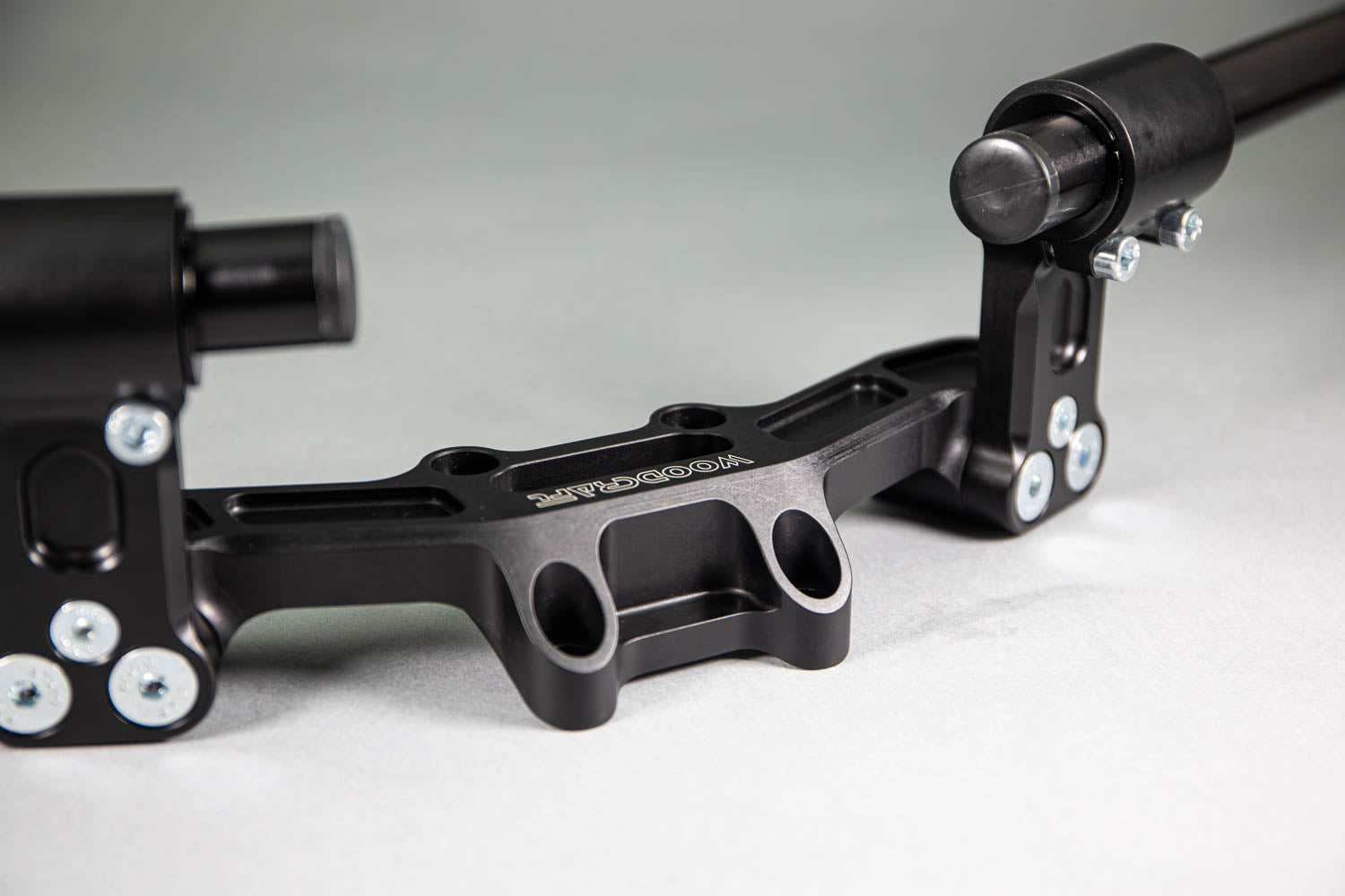 Adjustable Riser Clipon Adapter Plate w/ XL Black Bars Ducati Scrambler - Woodcraft Technologies