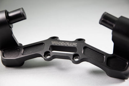 Adjustable Riser Clipon Adapter Plate w/ XL Black Bars Ducati Scrambler - Woodcraft Technologies
