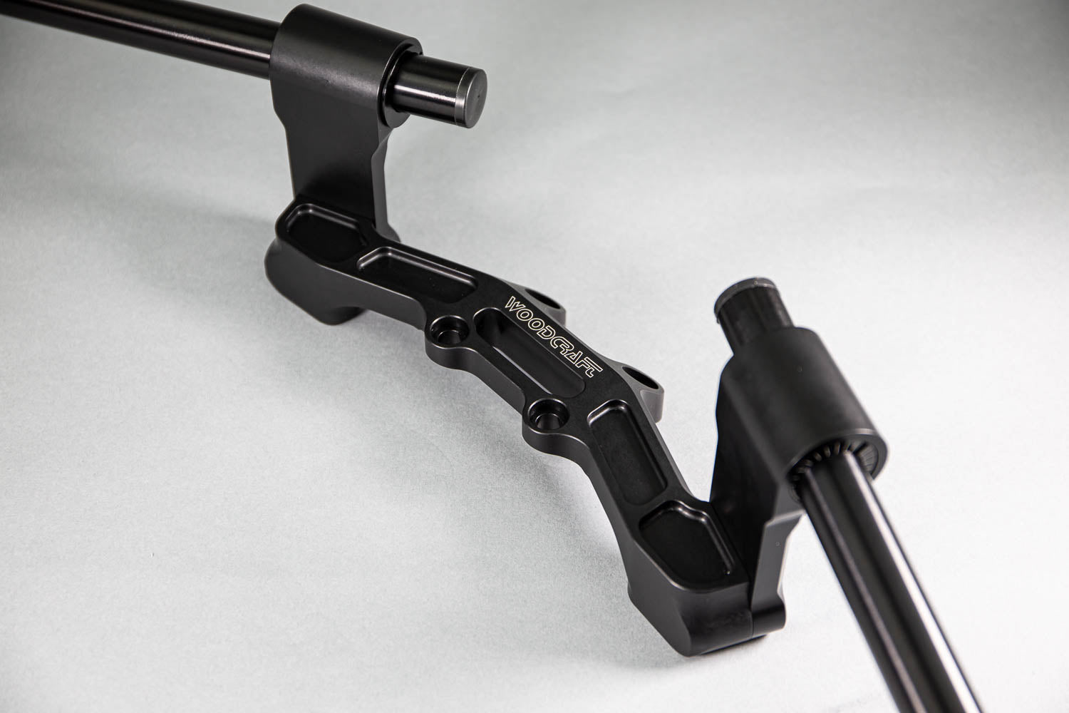 Adjustable Riser Clipon Adapter Plate w/ XL Black Bars Ducati Scrambler - Woodcraft Technologies