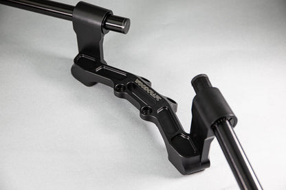 Adjustable Riser Clipon Adapter Plate w/ XL Black Bars Ducati Scrambler - Woodcraft Technologies