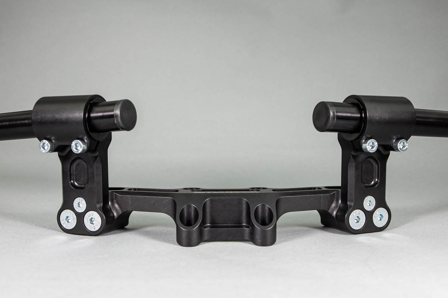 Adjustable Riser Clipon Adapter Plate w/ XL Black Bars Ducati Scrambler - Woodcraft Technologies