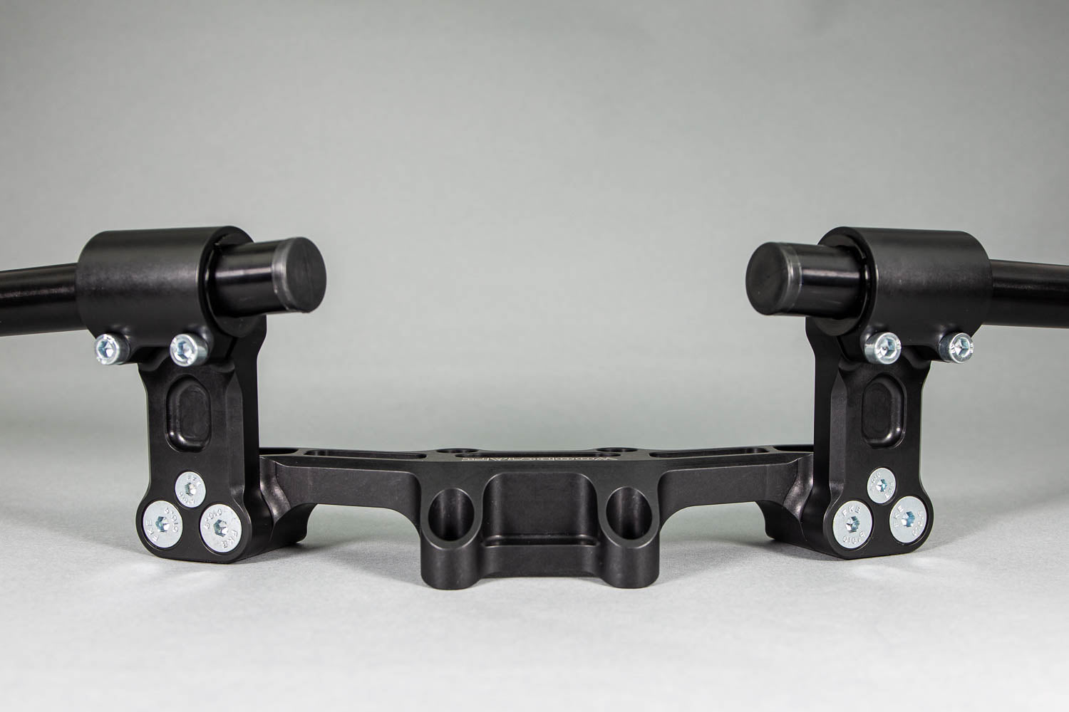 Adjustable Riser Clipon Adapter Plate w/ XL Black Bars Ducati Scrambler - Woodcraft Technologies