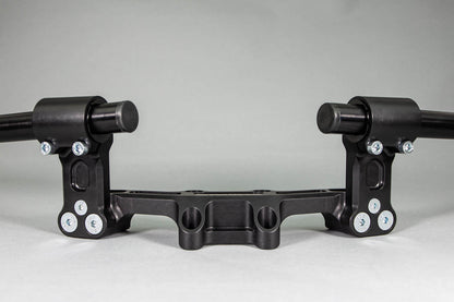 Adjustable Riser Clipon Adapter Plate w/ XL Black Bars Ducati Scrambler - Woodcraft Technologies
