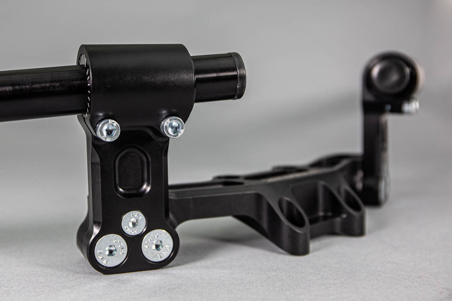 Adjustable Riser Clipon Adapter Plate w/ XL Black Bars Ducati Scrambler - Woodcraft Technologies