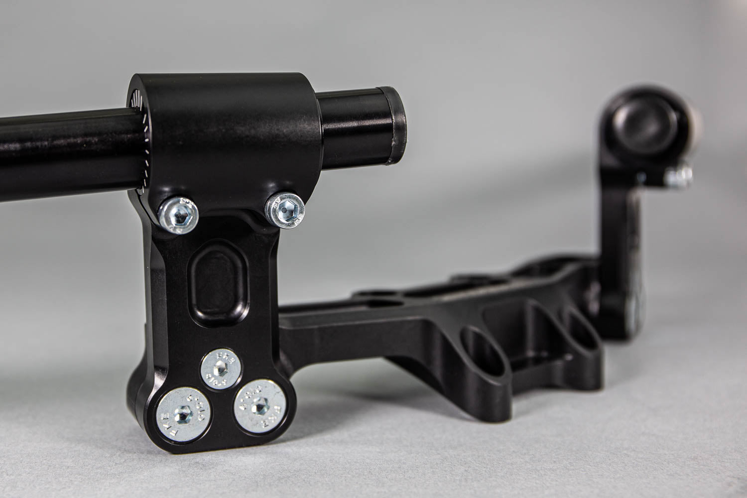 Adjustable Riser Clipon Adapter Plate w/ XL Black Bars Ducati Scrambler - Woodcraft Technologies