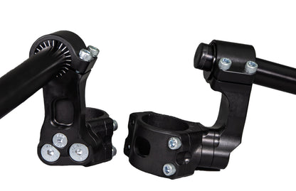 Aprilia Tuono V4 1100 2015-20 51mm Side Mount 75mm Rise Eccentric Adjustable Clip-on Riser - Woodcraft Technologies