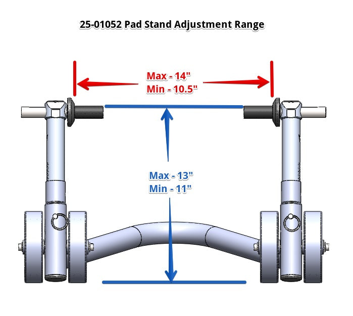 25-01052 Adjustable Rear Pad Stand - Woodcraft Technologies