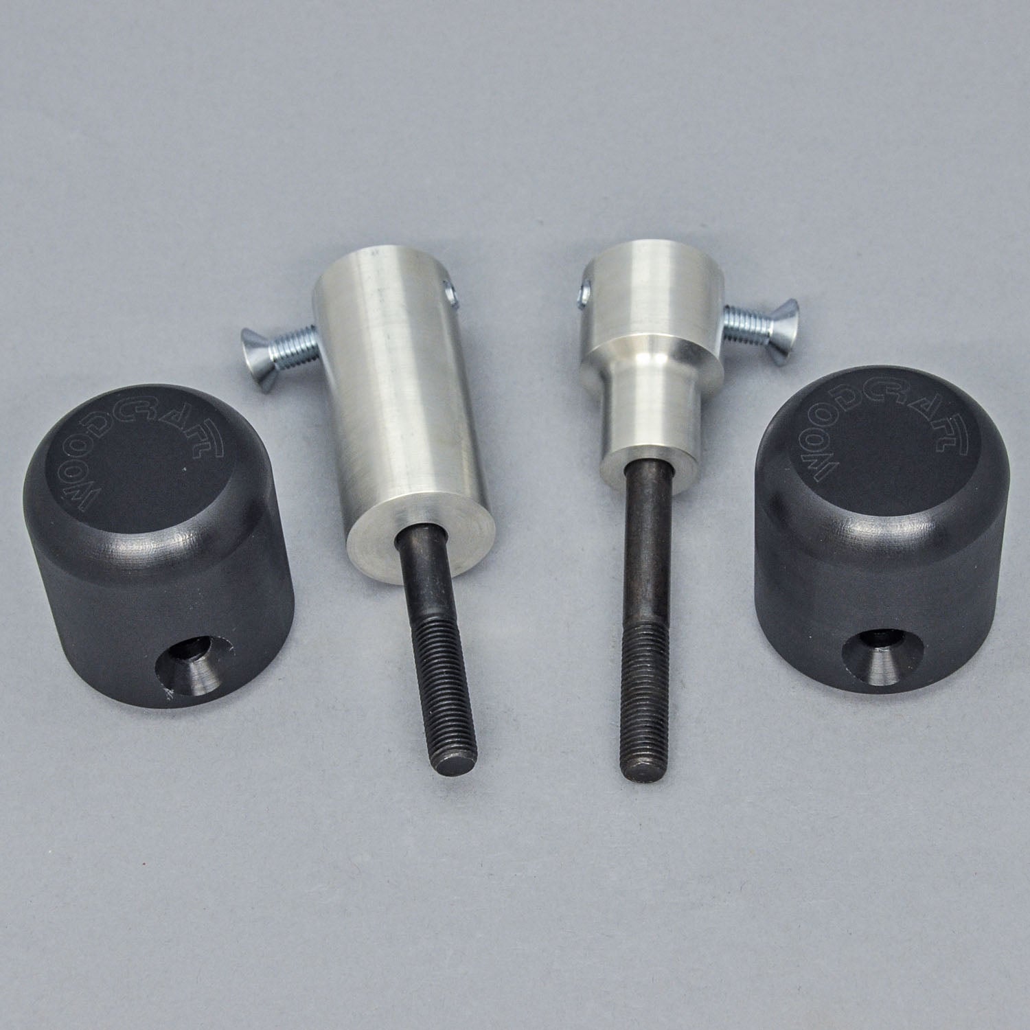 50-0502U Triumph 675 2013-17 / Street Triple 2013-16 Under Body Frame Slider Kit Assembly (1099 Pucks Included) - Woodcraft Technologies