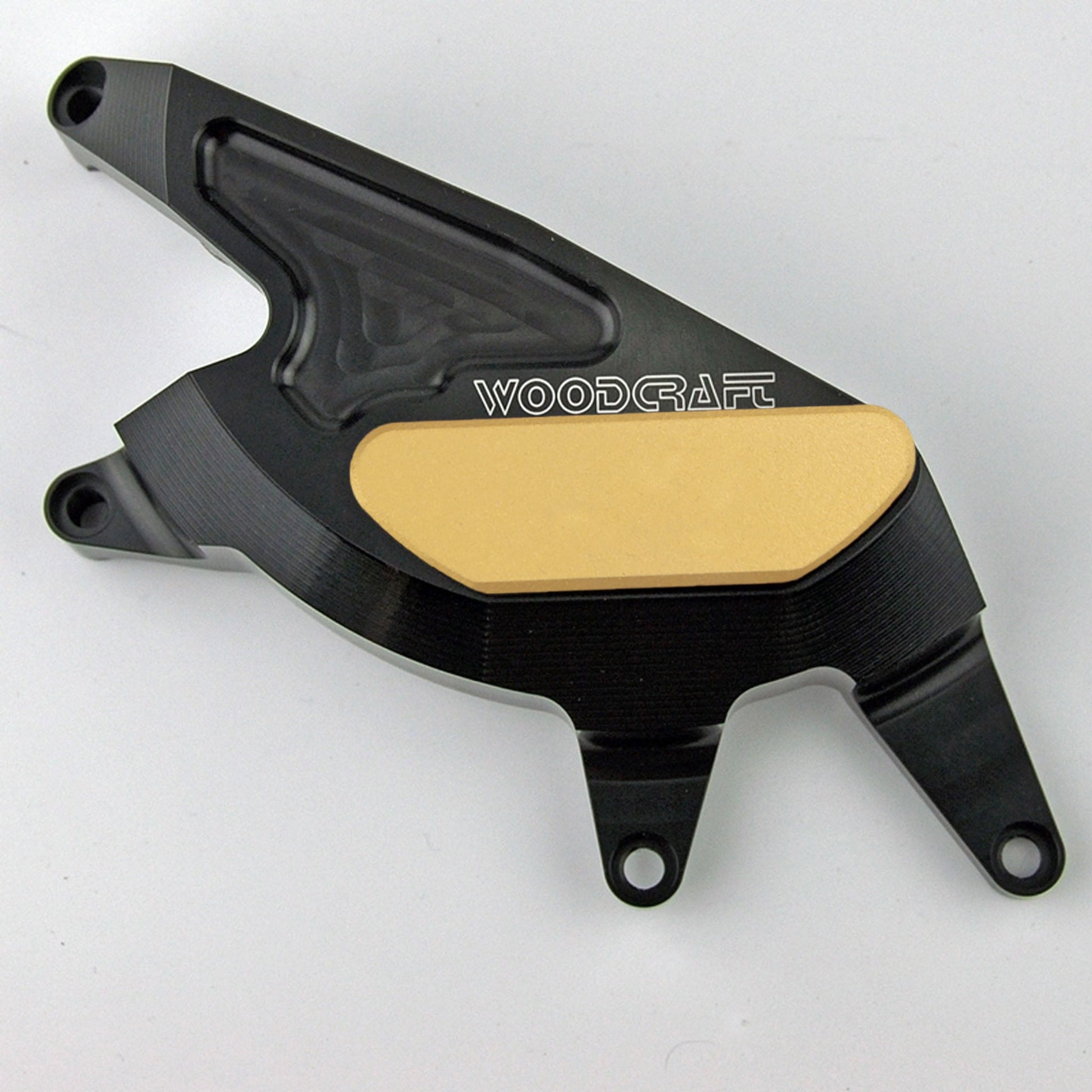 60-0225RC Suzuki SV650 '03-12 RHS Clutch Cover Protector, Black with Skid Pad Options - Woodcraft Technologies