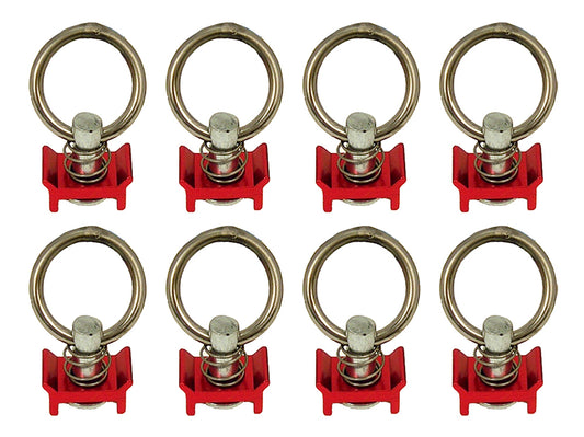 Pit Posse S Track Single Stud Ring (Spring Loaded)8 Pack Red