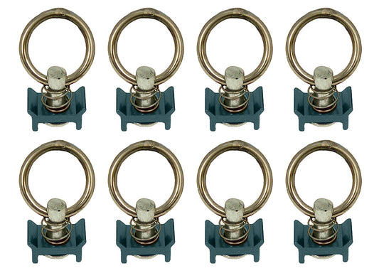 Pit Posse S Track Single Stud Ring (Spring Loaded)8 Pack Blue