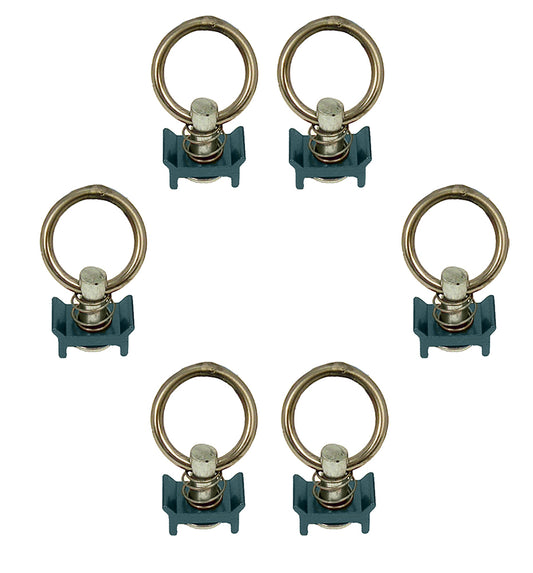 Pit Posse S Track Single Stud Ring (Spring Loaded) 6 Pack Blue